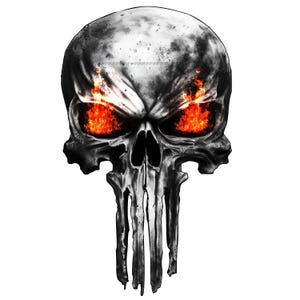 Skull Decal - Skull Decal Sticker for Your Car or Truck, Laptop 6 Inch. 2 Pack