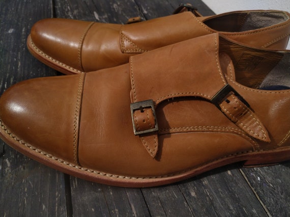 Buy Hardy Amies All Leather Tan Monk Shoes in Very Good Condition UK 8 EU 42 Online in India Etsy