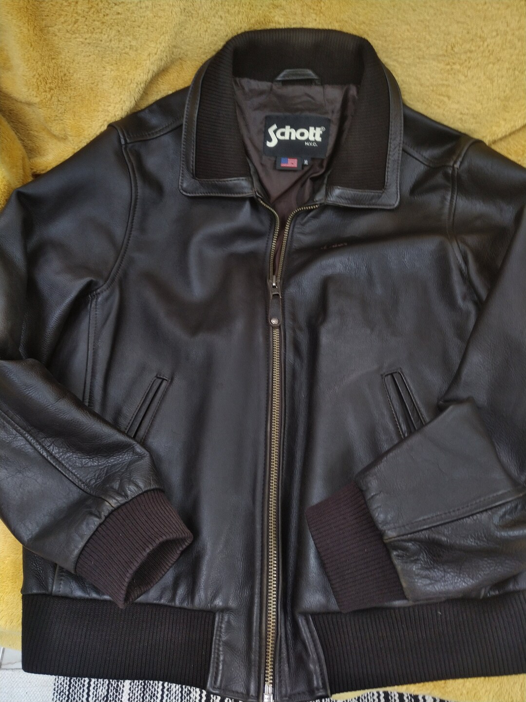 Vintage Schott NYC Leather Jacket Dark Brown Mens Size XL Perfect Condition  - Etsy