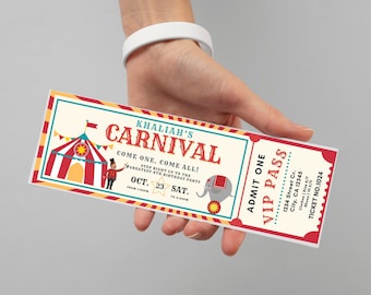 Carnival Birthday Invitation, Circus Birthday Invitation Party Invitation Template Digital Invitation Party Invite
