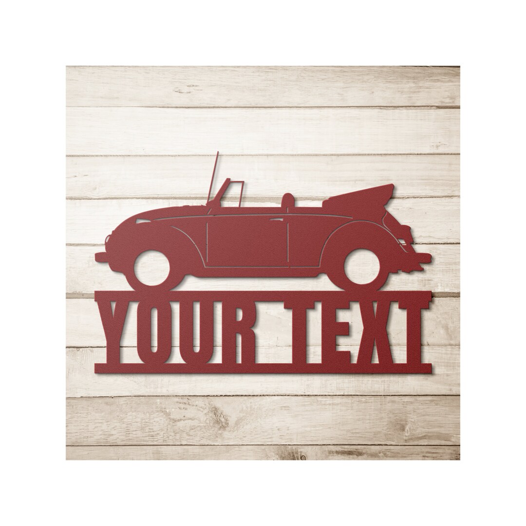 Vintage Car Metal Sign, Custom Text Metal Sign, Garage Wall Art, Man ...
