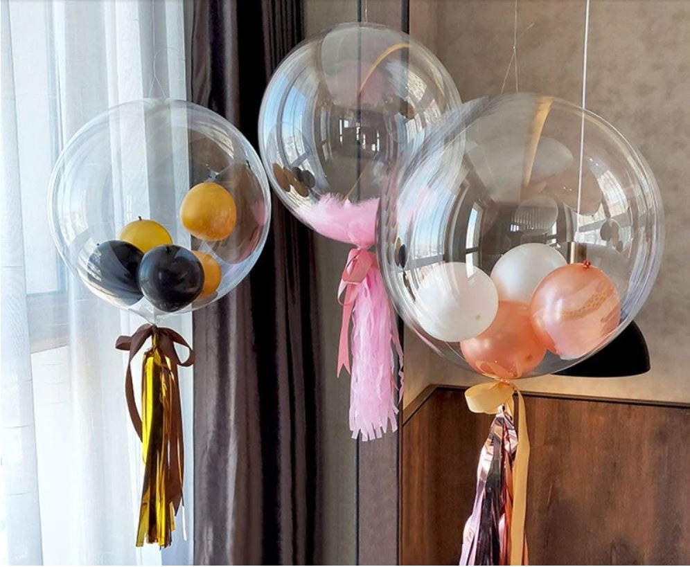 30 Clear Balloon to Stuff Wide Mouth Bobo Balloon Wide Entrance Bubble  Balloon Big Clear Balloon Transparent Big Balloon Stuffing Balloon 