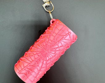 Pink Protective keychain case for disposable lighter