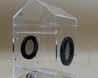 Enclos pour invertébrés transparent de 5 x 5 x 8 po. avec évents noirs