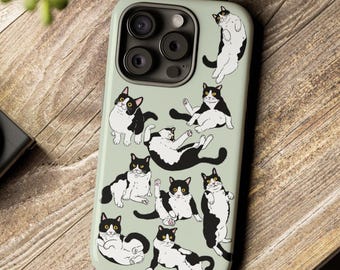 Tuxedo Cat Custom Phone Case: iPhone 11-17, Samsung S21-S25, & Google Pixel 3-9