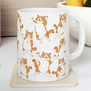 Funny Fat Orange Tabby Cat Mug 11oz & 15oz Fat Orange Cat Gift for Cat Lover Gift for Her Ginger Cat Cup Cat Mom and Dad Gift Cute Cat Mug