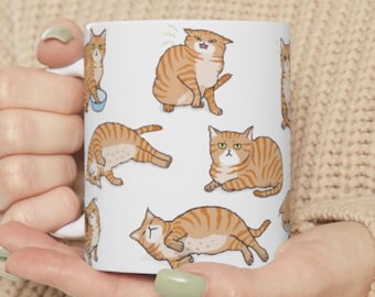 Orange Tabby Cat Mug: 11oz & 15oz Funny Cat Mugs