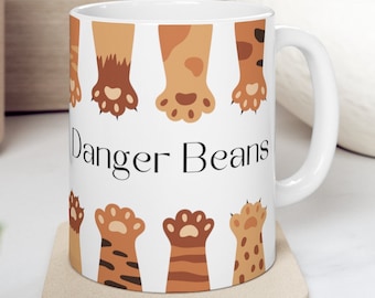 Danger Beans Cat Mug 11oz and 15oz Mugs Orange Tabby Cat Mug Orange Cat and Coffee Mug Cat Lover Gift Orange Cat Gift Orange Tabby Mug Gift