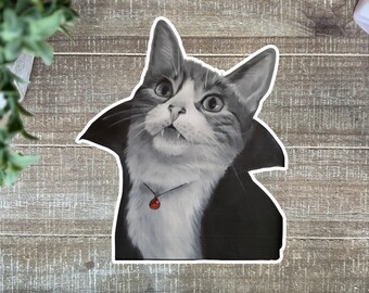 Vampire Cat Halloween Stickers: 2”-6” Halloween Art Cat Sticker