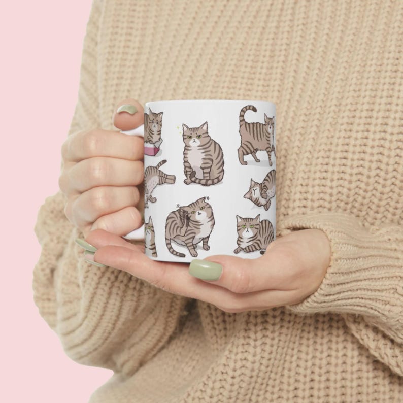 Funny Brown Tabby Cat Mug | 11oz and 15oz Mugs | Brown Tabby Cats | Crazy Cat Lady | Cat Dad Mug Gift | Tabby Cat Mugs image 7