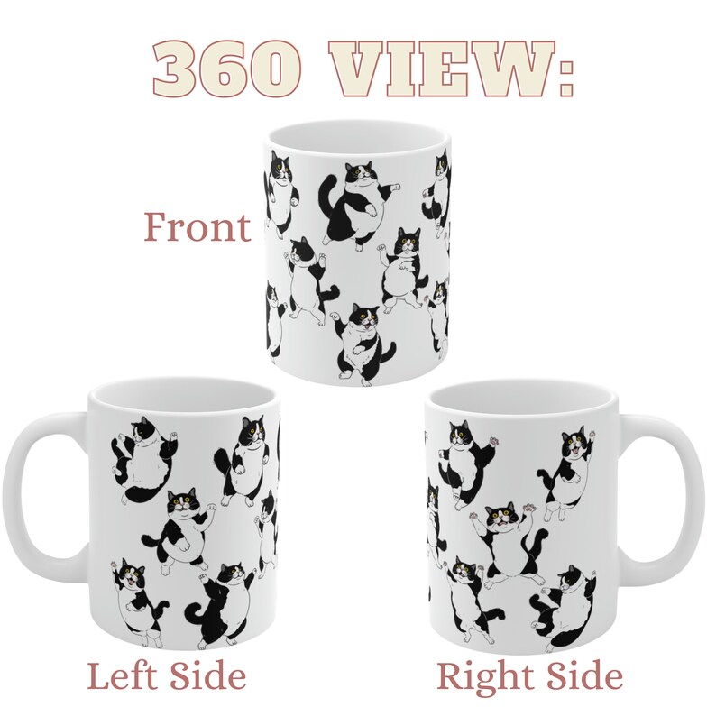 Cute Reaching Tabby Cat Coffee Mug - Ceramic Funny Coffee Mug - Perfect