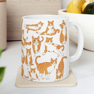 Funny Orange Tabby Cat Mug 11oz and 15oz Mugs Ginger Tabby Cats Crazy Cat Lady Cat Dad Mug Gift Orange Cat Mugs Orange Tabby Cat Gift for Mo