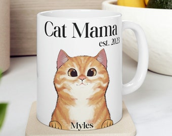 Personalized Cat Mom Coffee Mug Gift for Cat Lover Custom Cat Mug Name Custom Gift for Mom Personalized Gift for Her Gift for Cat Lovers Cat