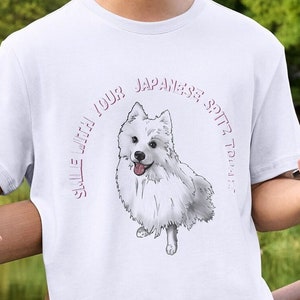 Japansk spets unisex t-shirt, presenter, muggar, hundtema, dekaler, kontorsmaterial, accessoarer, telefonfodral, väskor, ornament, hattar, presenter, roliga