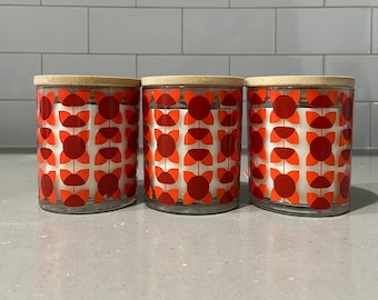 Vintage Retro Candles | 60's Retro Candles | 70's Vintage Candles | Box of 3 Red Candles