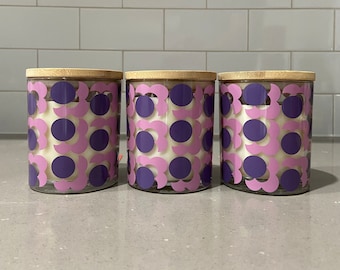 Vintage Retro Candles | 60's Retro Candles | 70's Vintage Candles | Box of 3 Purple Candles