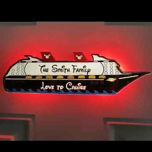 Customized Hand-made Personalized Disney Cruise Ship Light-up Door and Refrigerator Magnet