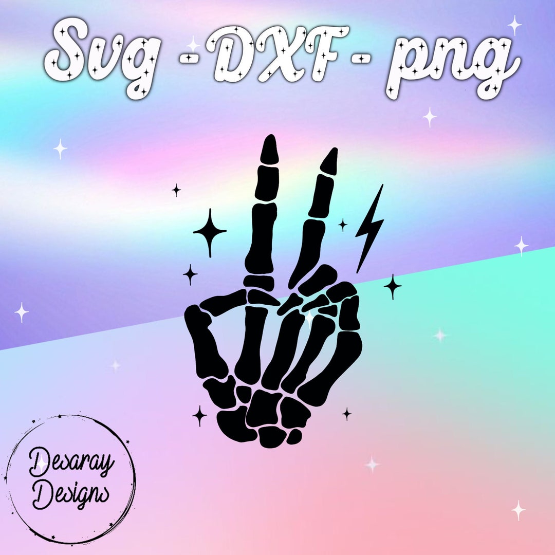 Skeleton Peace Sign SVG PNG, Spooky Svg, Skeleton Peace Sign Png