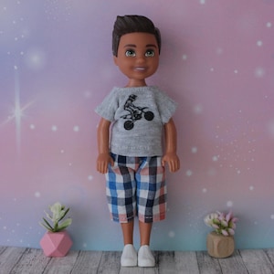 Handmade clothes for 1/6 scale kids BOY dolls, 5.5 inch dolls- T-SHIRT or SHORTS