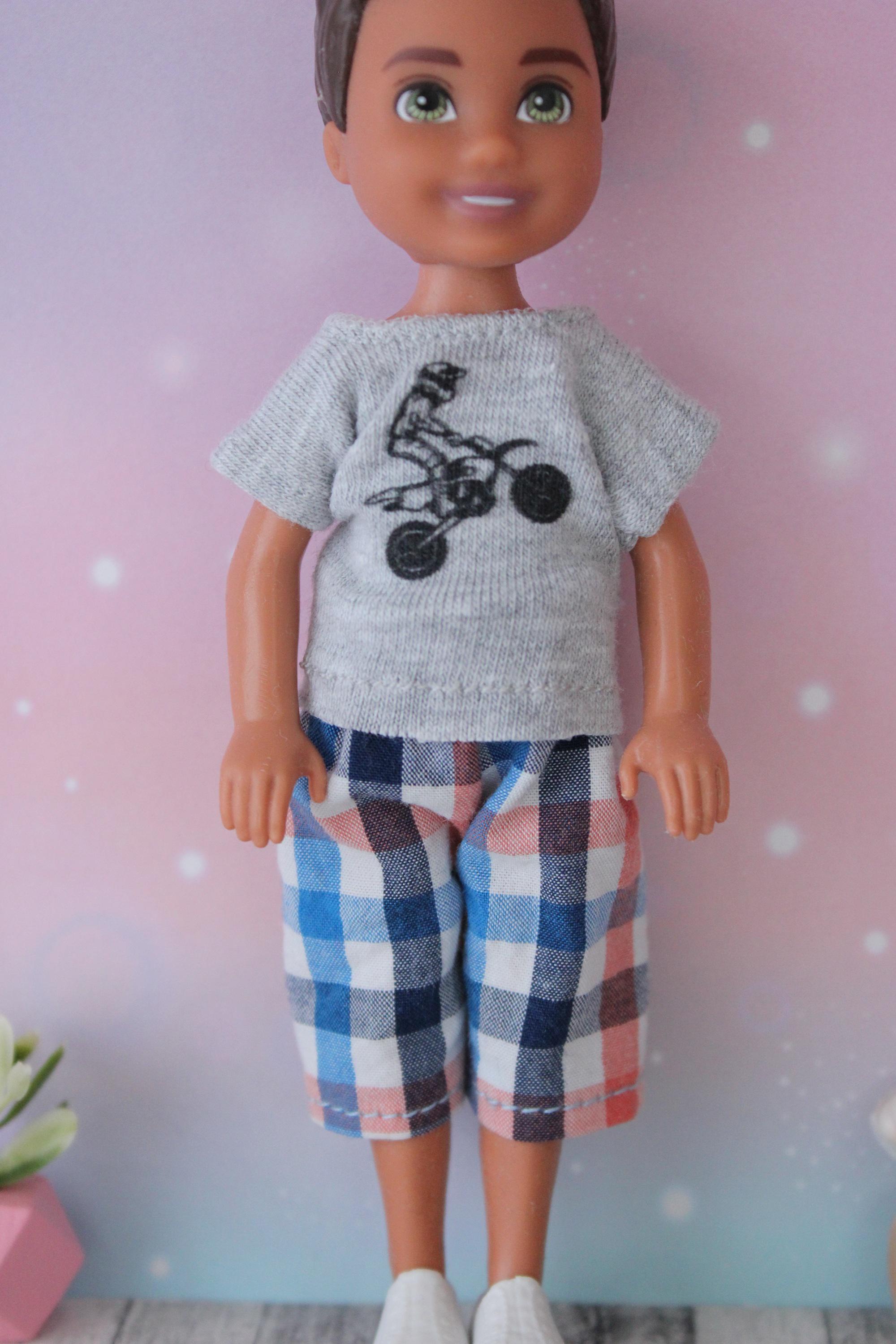 1/6スケールの男の子用ドール、5.5インチドール用の手作り服 - Tシャツ