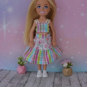 Handmade clothes for 1/6 scale kids dolls, 5.5 inch dolls- TOP or SKIRT