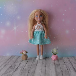Handmade clothes for 1/6 scale kids dolls, 5.5 inch dolls- DRESS