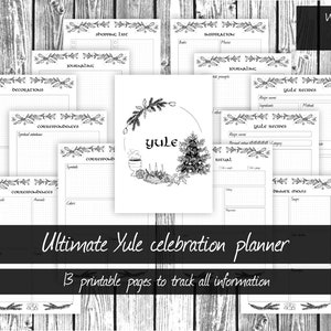 Yule celebration guide, sabbat planner, witchy planner, Wheel of the year, grimoire, Book of Shadows, printable pdf