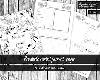 Herbalist Notizbuch, Materia Medica Journal, Kräuterjournal, digitales Kräuterjournal, Kräuterkunde, Kräuterkundebuch, digitales Grimoire