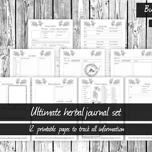 Ultimate materia Medica journal, herbalist notebook, gardening journal, digital recipe book, herbal journal, digital grimoire