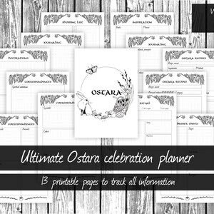 Ostara celebration planner, sabbat planner, witchy planner, Wheel of the year, grimoire, Book of Shadows, printable pdf