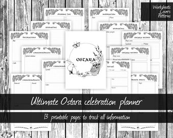 Ostara celebration planner, sabbat planner, witchy planner, Wheel of the year, grimoire, Book of Shadows, printable pdf