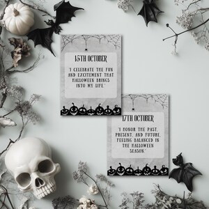 31 carte di affermazione stampabili, carte di affermazione positiva di Halloween Creatività, resilienza, carte di affermazione per le donne Carte motivazionali