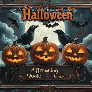 31 carte di affermazione stampabili, carte di affermazione positiva di Halloween Creatività, resilienza, carte di affermazione per le donne Carte motivazionali