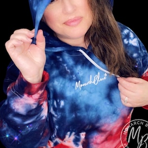 Red White Blue Tie Dye Sweatshirt Etsy