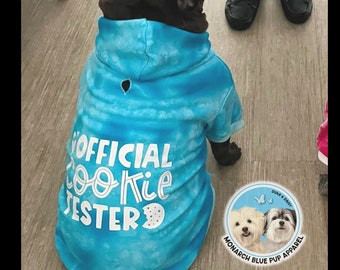 Tie Dye Dog Hoodie: Official Cookie Tester Pet Sweatshirt