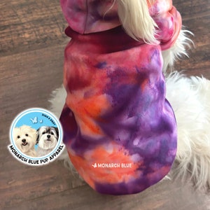 Tie Dye Dog Hoodie: Cotton-Blend Pet Sweatshirt with Leash Slot