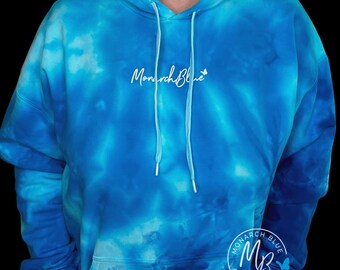 【BLR BLUER】DEEP-DYED HOODIE JACKET Official Parkway Drive Merch - Deep Blue Hourglass Pullover