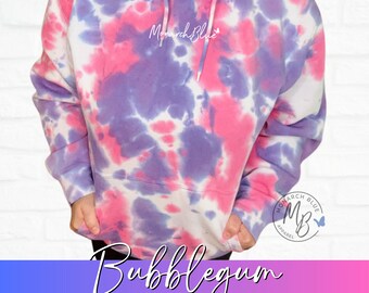 Bubblegum Tie Dye Hoodie: Unisex Cotton-Blend, Hand-Dyed