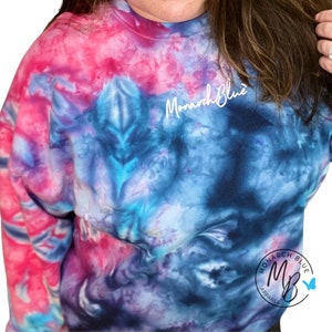 Women&#39;s Tie Dye Sweatshirts | Tie Dye Crewneck | Tie Dye Sweatshirt | Pink Tie Dye | Custom