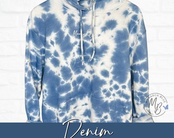 Blue Tie Dye Hoodie: Unisex Cotton-Blend, Hand-Dyed