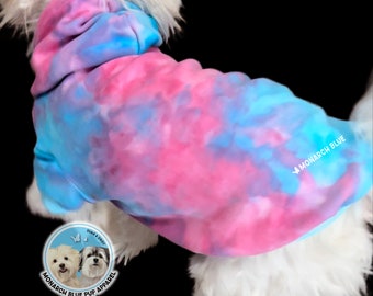 Handmade Tie Dye Dog Hoodie: Bubblegum Pink Pup Sweatshirt