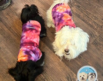 Tie Dye Dog Hoodie: Soft Cotton Blend Puppy Clothing