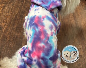 Tie Dye Dog Hoodie: Soft Cotton Blend Puppy Sweatshirt