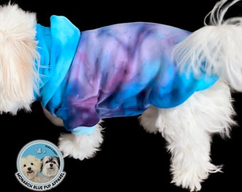 Handmade Tie Dye Dog Hoodie: Blueberry Purple Pup Sweatshirt