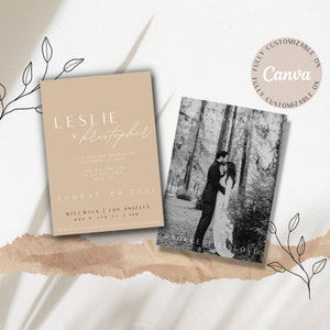 Instant Download Minimalist Wedding Invitation Template, Canva Template, Digital Download Wedding Invitation, Wedding Invitation Template