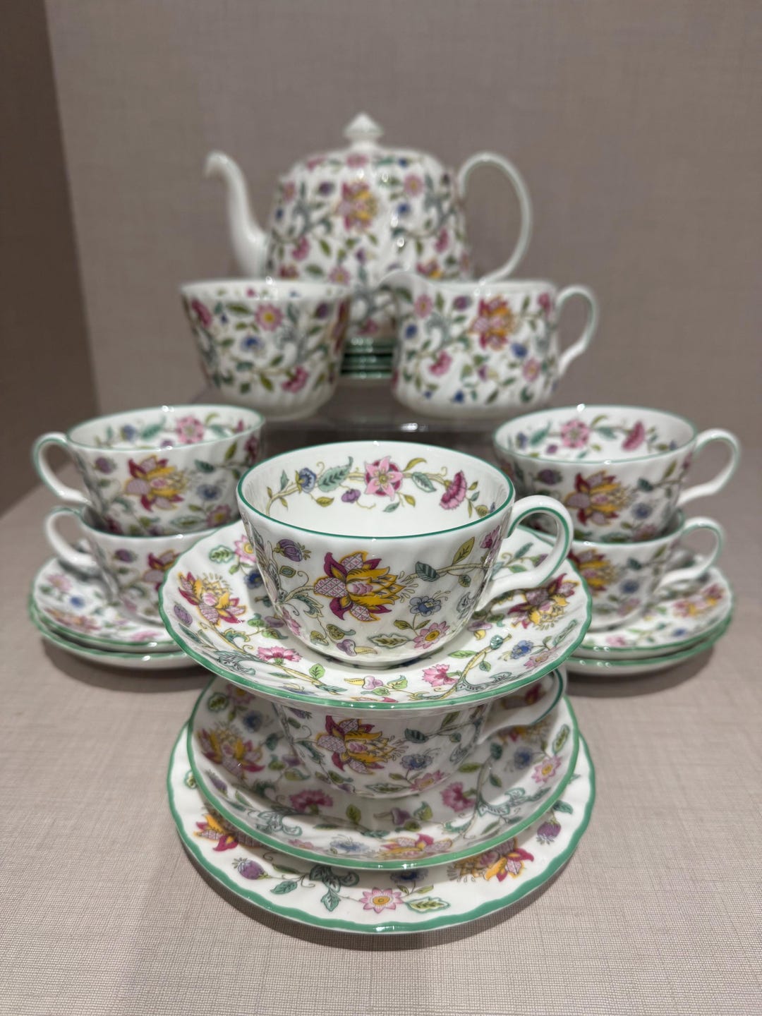 beautiful-minton-haddon-hall-bone-china-21-piece-tea-set-made-in