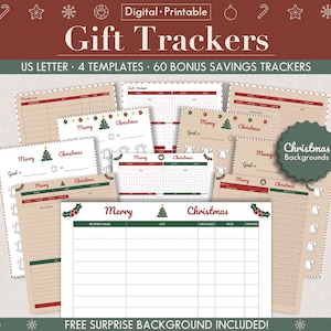 Printable Christmas Gift Tracker Digital Savings Goal Tracker Shopping List for Holiday Planning Checklist with Budget Template Present List