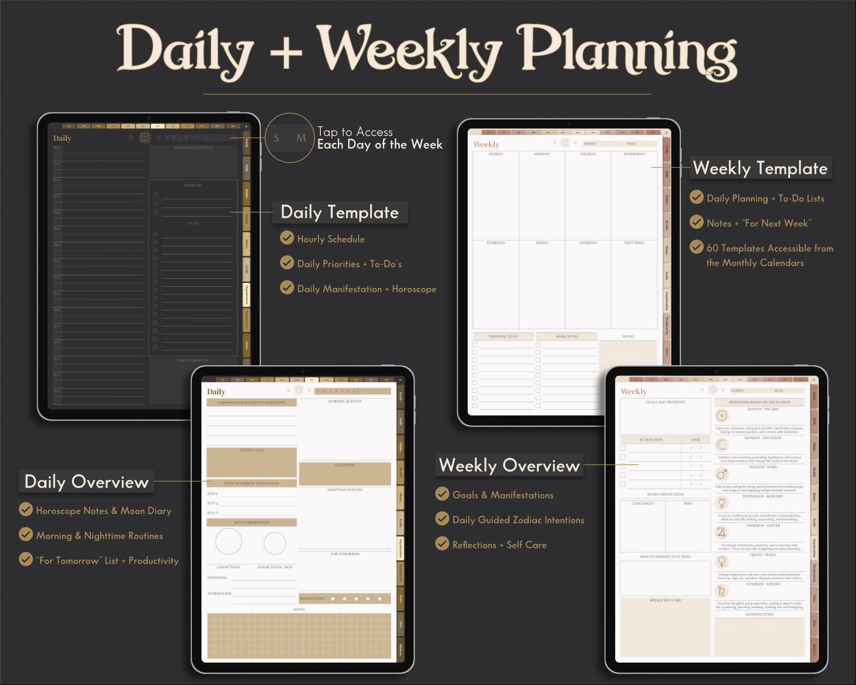 【大注目】 Planner Life Digital Astrology Bundle Custom Start Sunday その他