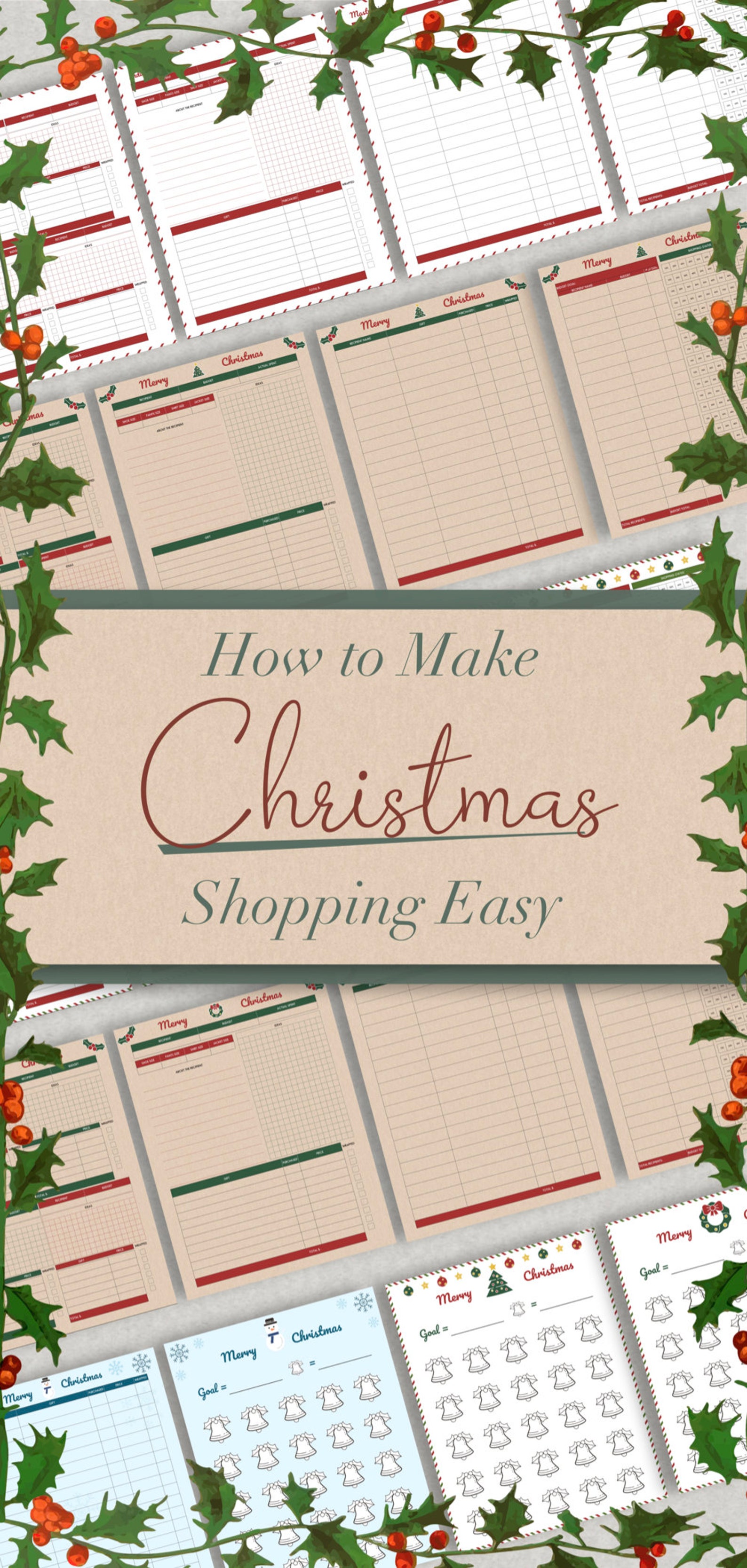 Digital Holiday Gift Tracker Printable Christmas Planner With Saving ...