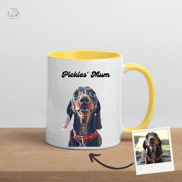 Custom Pet Portrait Mug | Personalised Pet Mug | Dog Portrait Mug | Dog Mum Gift | Dog Dad Gift | Pet Lover Gift | Bespoke Dog Photo Mug